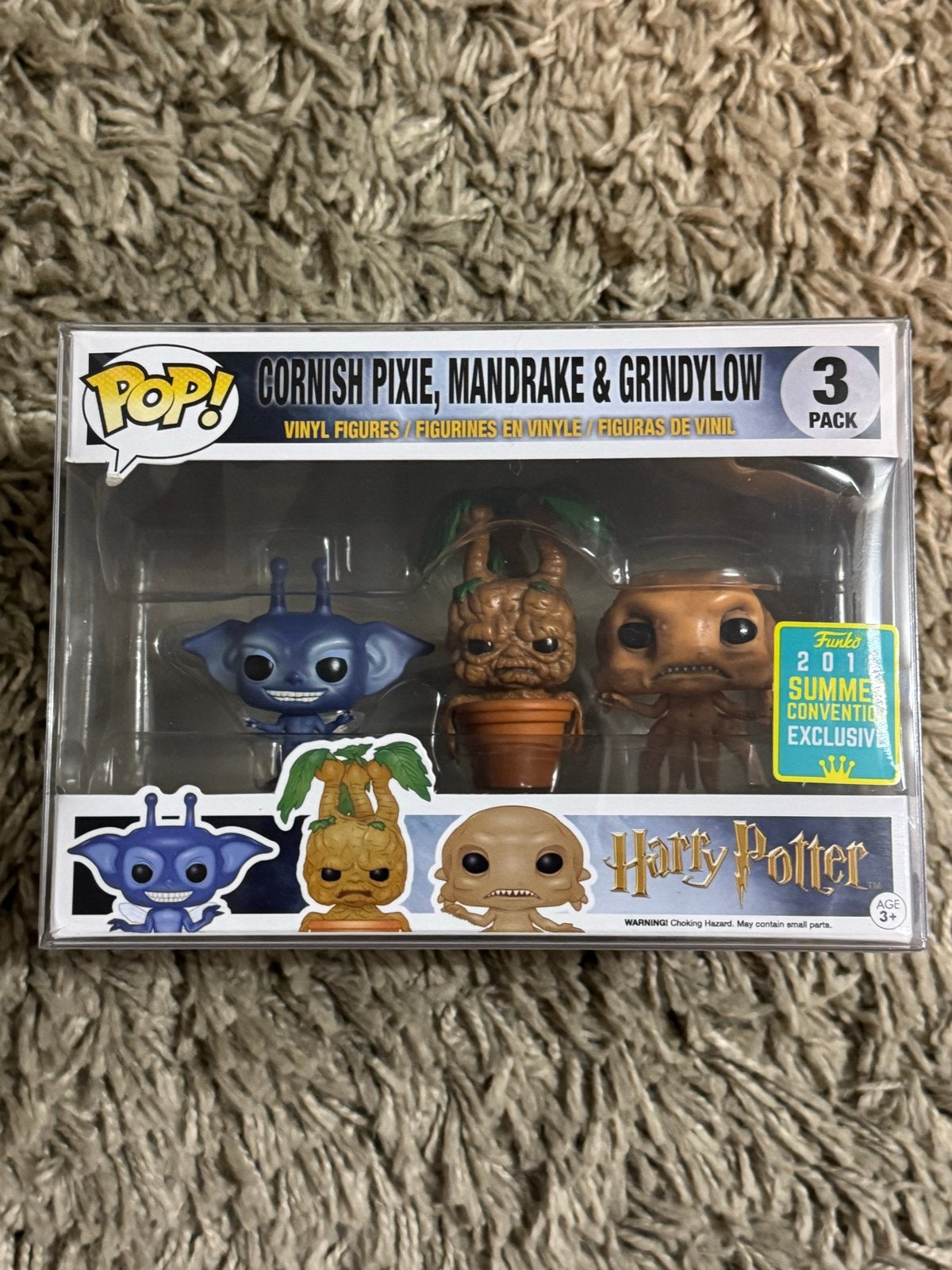 Funko Pop! Harry Potter 3-pack: Cornish Pixie, Mandrake & Gr, Verzamelen, Ophalen of Verzenden, Zo goed als nieuw