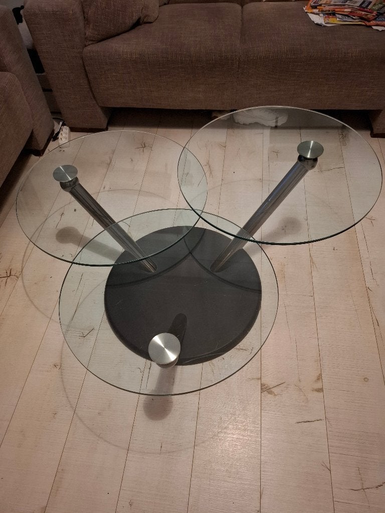 Salontafel, Ophalen, Gebruikt, Rond, Glas