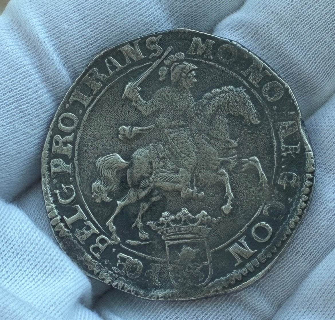 Zilveren Rijder 1678 oud type, VOC Schip Hollandia shipwreck, Ophalen of Verzenden