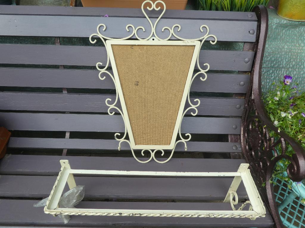 Originele vintage spiegel met konzooltje wit frame, Ophalen of Verzenden, Huis en Inrichting