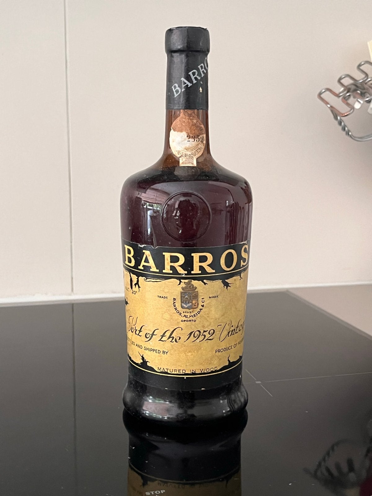 Barros Port 1952 Vintage - Zeldzame Fles, Verzamelen, Wijnen, Ophalen, Gebruikt, Overige gebieden, Port