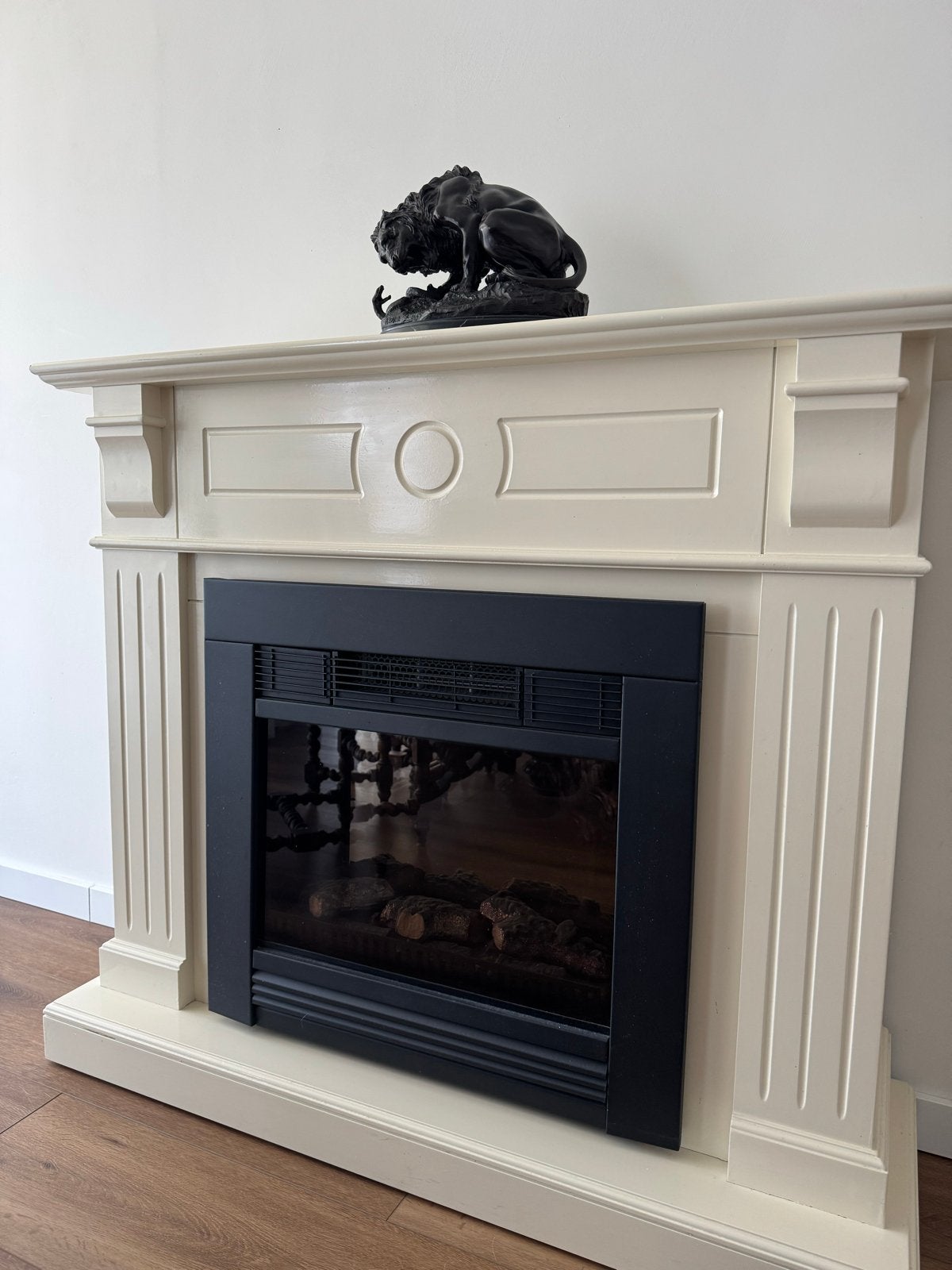 Sfeerhaard met ombouw - Lichte verfschade, Ophalen, Hout, Gebruikt, Beige