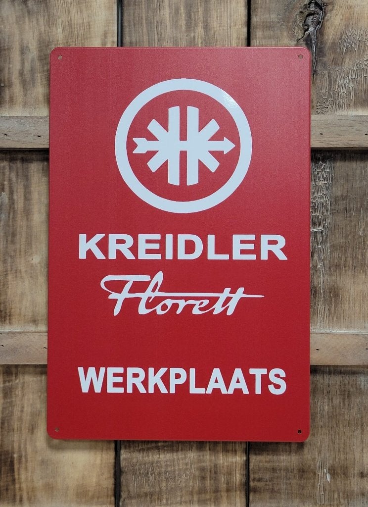 Kreidler Werkplaats reclamebord van metaal wandbord deco, Reclamebord, Info@deconoord.nl, Deco Noord, Nieuw