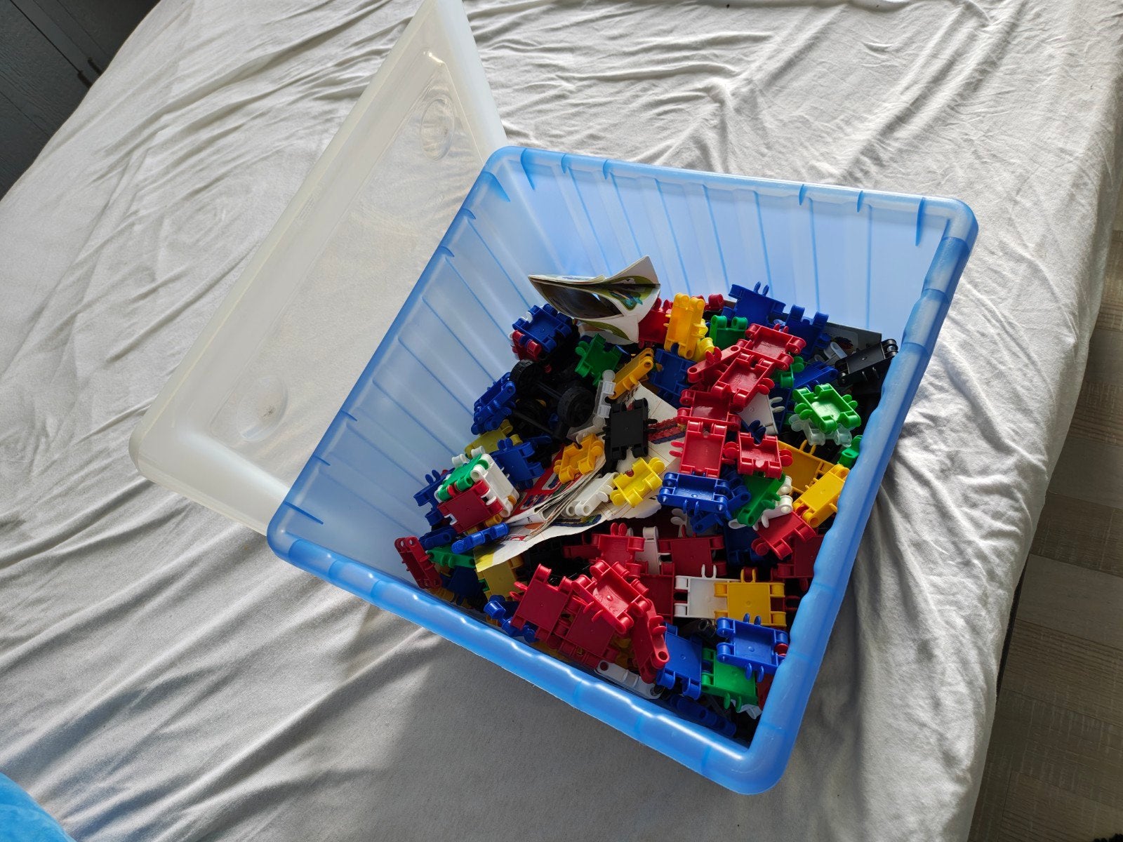 Grote doos clicstoys bouwblokken, Kinderen en Baby's, Speelgoed | Overig, Ophalen, Gebruikt, Jongen of Meisje