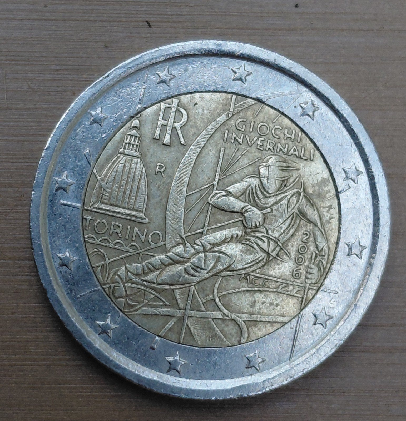 Italië 2 Euro 2006 Winterspelen Turijn, Postzegels en Munten, Munten | Europa | Euromunten, Verzenden, Italië, 2 euro, Losse munt