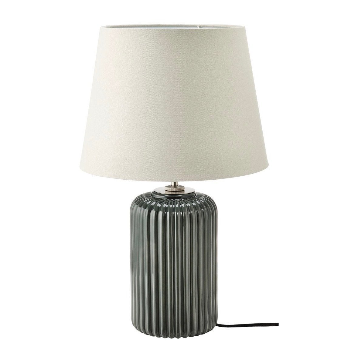 IKEA Snöbyar Tafellamp - Groen/Grijs met Witte Kap, Ophalen, Zo goed als nieuw, Stof, 50 tot 75 cm