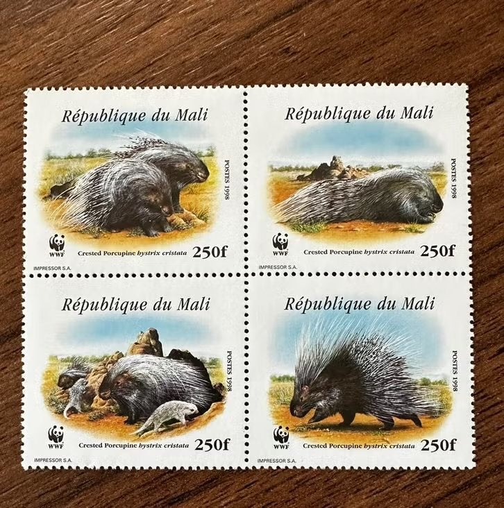 Mali 1998 WWF Stekelvarken Postfris dieren, Ophalen of Verzenden, Overige landen, Postfris