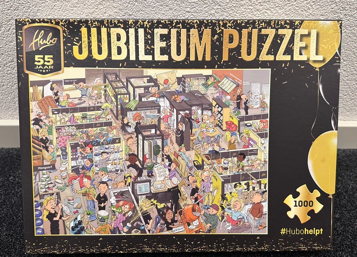 HUBO JUBILEUM PUZZEL 1000 stukjes, Ophalen of Verzenden, 500 t/m 1500 stukjes, Zo goed als nieuw, Legpuzzel