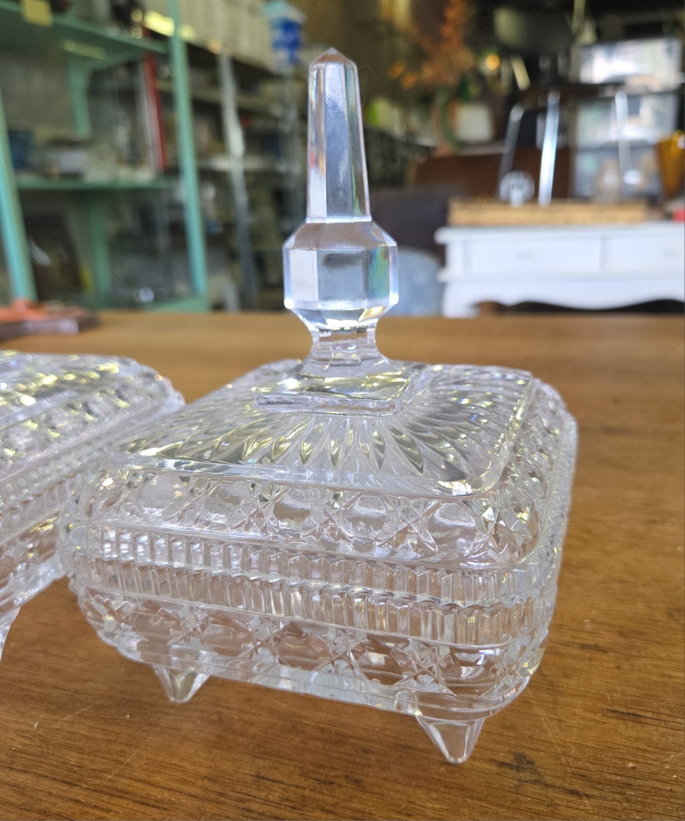 vintage Boheemse bonbonnière set, Antiek en Kunst, Antiek | Glas en Kristal, Ophalen of Verzenden