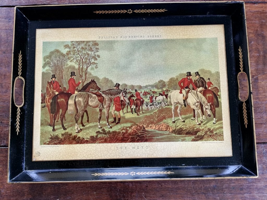 Klassiek Engels dienblad Herrings fox hunting scenes 51,5x38, Ophalen