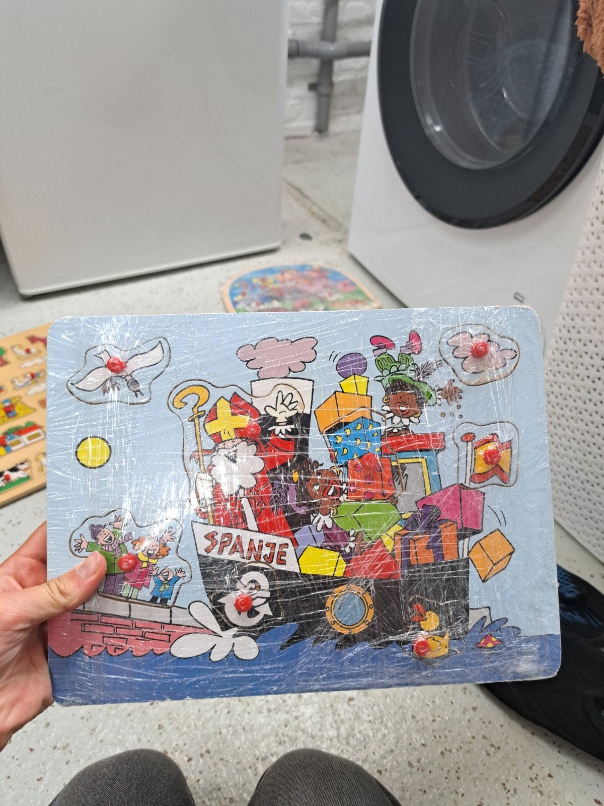 Sinterklaas puzzel van hout - compleet, 2 tot 4 jaar, Gebruikt, Ophalen of Verzenden, Van hout