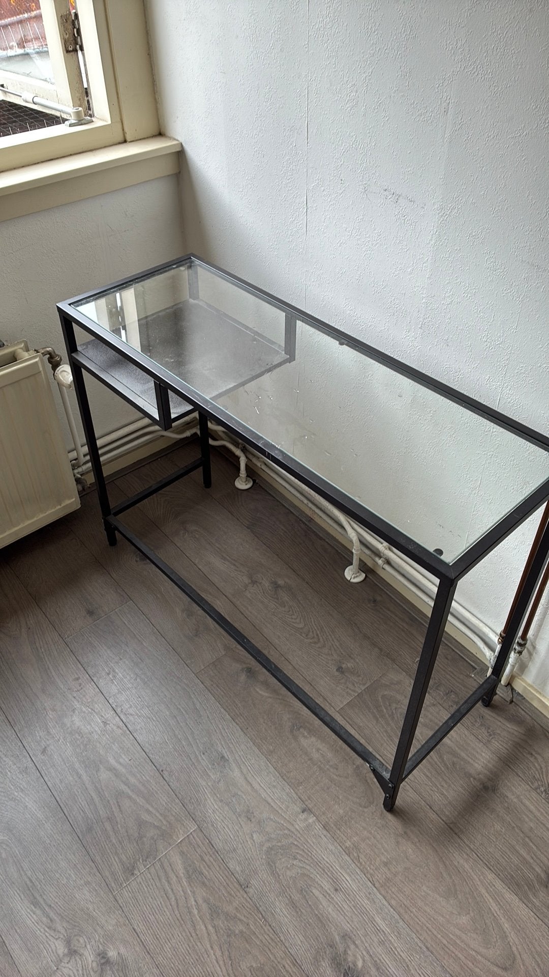 Zwart tafeltje glas, Ophalen, 50 tot 100 cm, Rond, 25 tot 50 cm