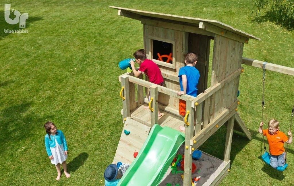 GRATIS GLIJBAAN | Houten speelhuis | 9x9 palen | Beach Hut, Welles Tuinhout, Mail@wellestuinhout.nl, Nieuw, Ophalen of Verzenden