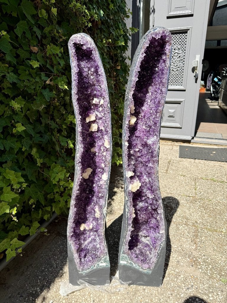 Museum kwaliteit Amethist Geode tweeling - 111 kg - 120 cm, Ophalen, Mineraal