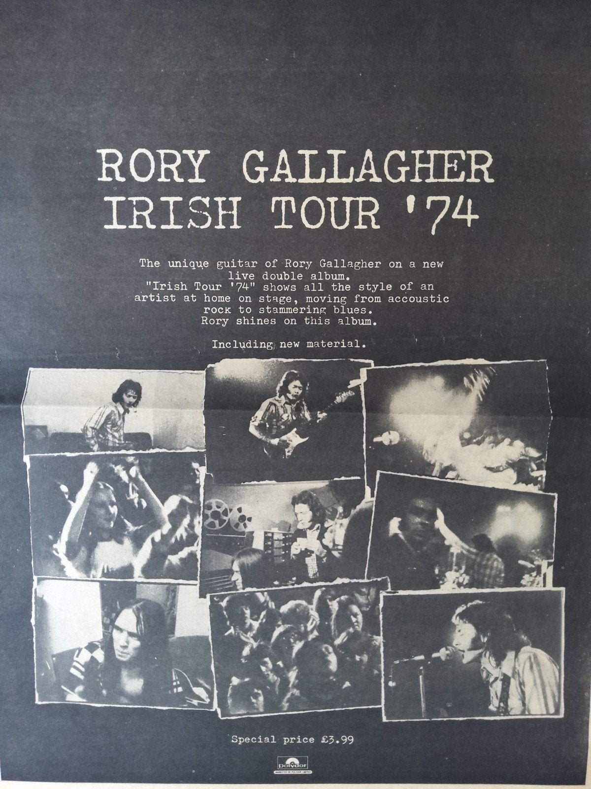 Rory Gallagher: Promo Irish tour 1974, Ophalen of Verzenden