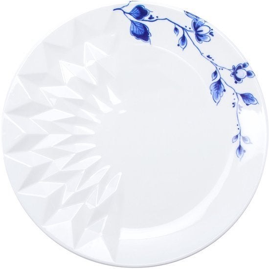Heinen Delfts Blauw Blauw Vouw gebaksbord 18 cm, Overige merken, Ophalen of Verzenden, Delftsblauw, Bord(en)