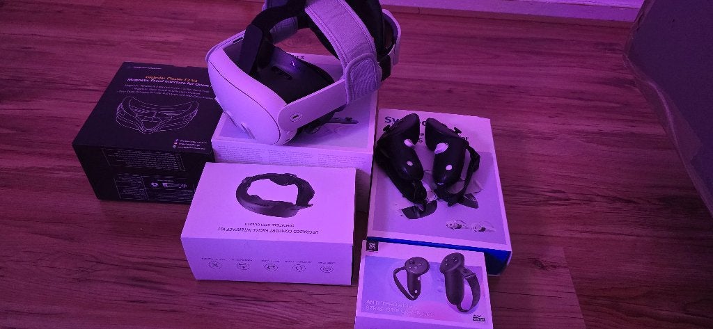 Meta Quest 3 128GB + 4 face interfaces + controller straps, Spelcomputers en Games, Ophalen, Gebruikt, VR-bril, Overige platformen