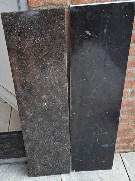 2 ongebruikte Belgisch hardsteen platen (100x25x2 cm), Ophalen, Minder dan 25 mm, Overige typen, Zo goed als nieuw