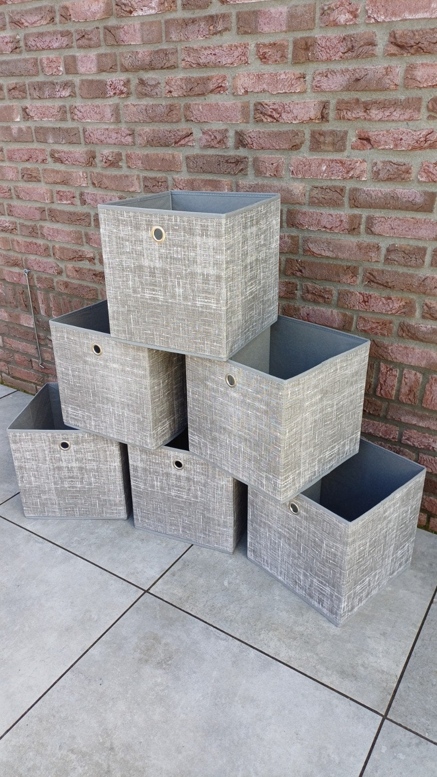 Opslagbox Kisten Opvouwbare Grijze Stof 6 stuks, Overige materialen, Minder dan 50 cm, Nieuw, Minder dan 50 cm