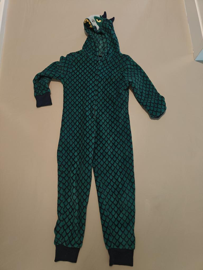 Draken onesie / pyjama - maat 134/140, Ophalen of Verzenden, Gebruikt, Jongen of Meisje, Nacht- of Onderkleding