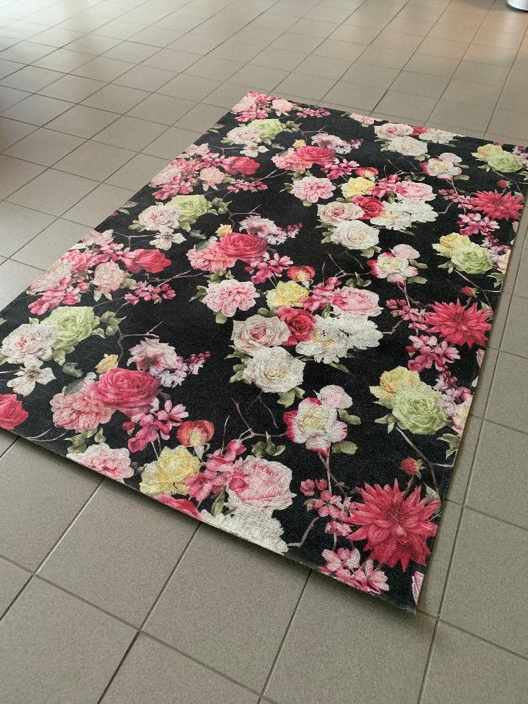 LAAGPOLIG VLOERKLEED, LENGTE 235 CM, BREEDTE 157 CM., Ophalen, BLOEMENMOTIEF., 200 cm of meer, Zo goed als nieuw