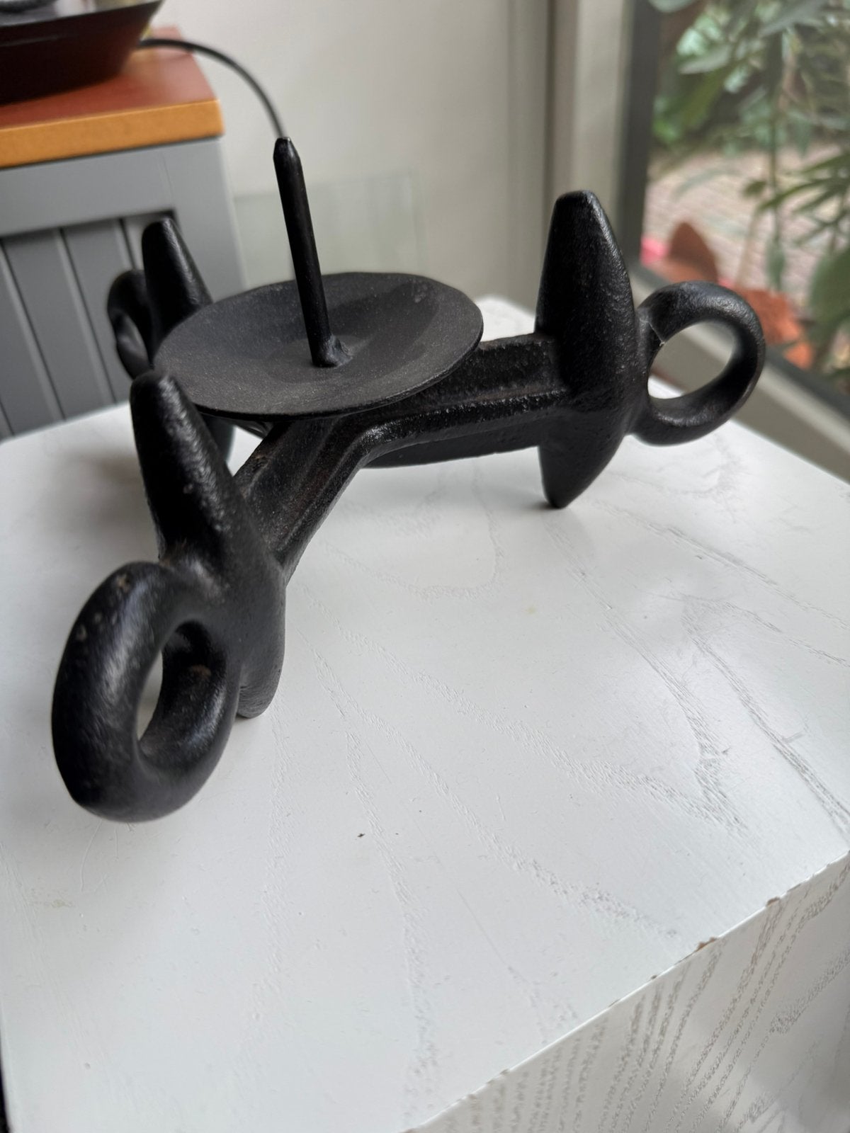 Smeedijzer kandelaar. Art Brut. Brutalisme, Ophalen of Verzenden