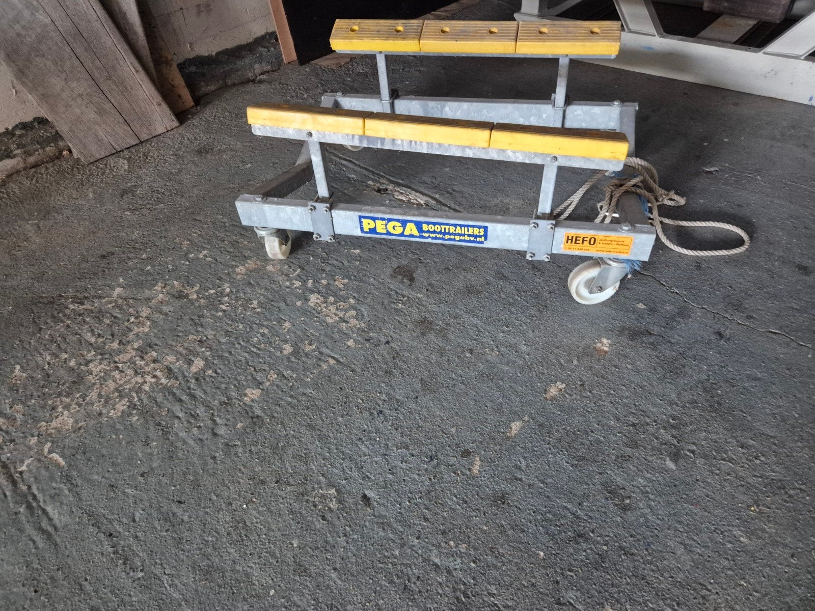 2x Pega verrijdbare Bootbok stallingstrailer, Ophalen, Gebruikt, Zeilboot of Motorboot