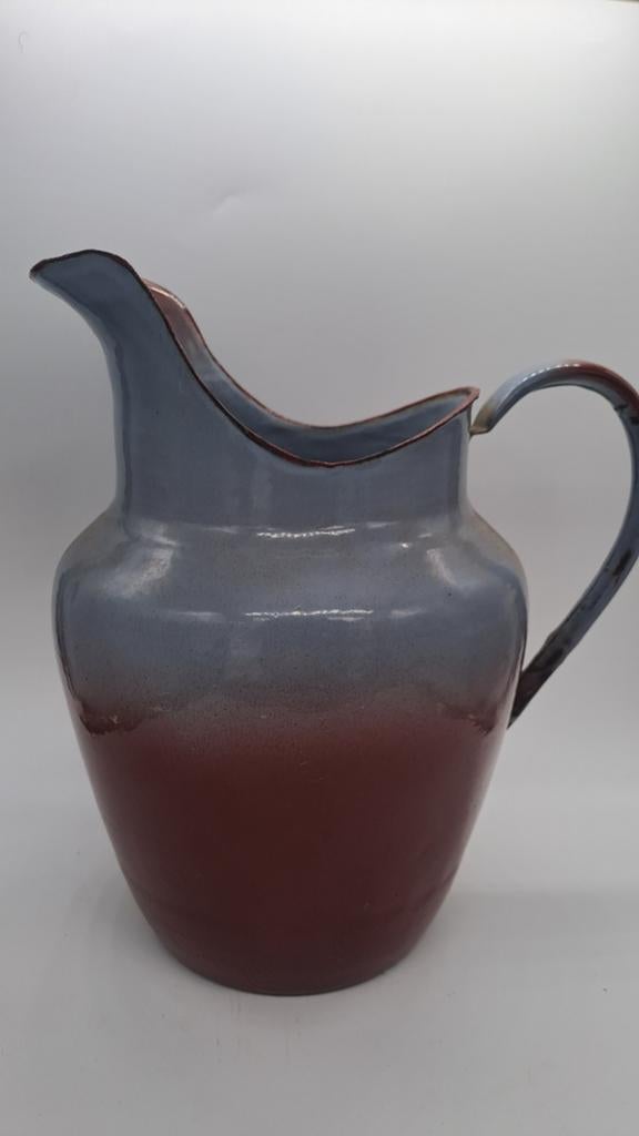Vintage Brocante Emaille Lampetkan / Waterkan - Tweekleurig, Antiek en Kunst, Ophalen of Verzenden