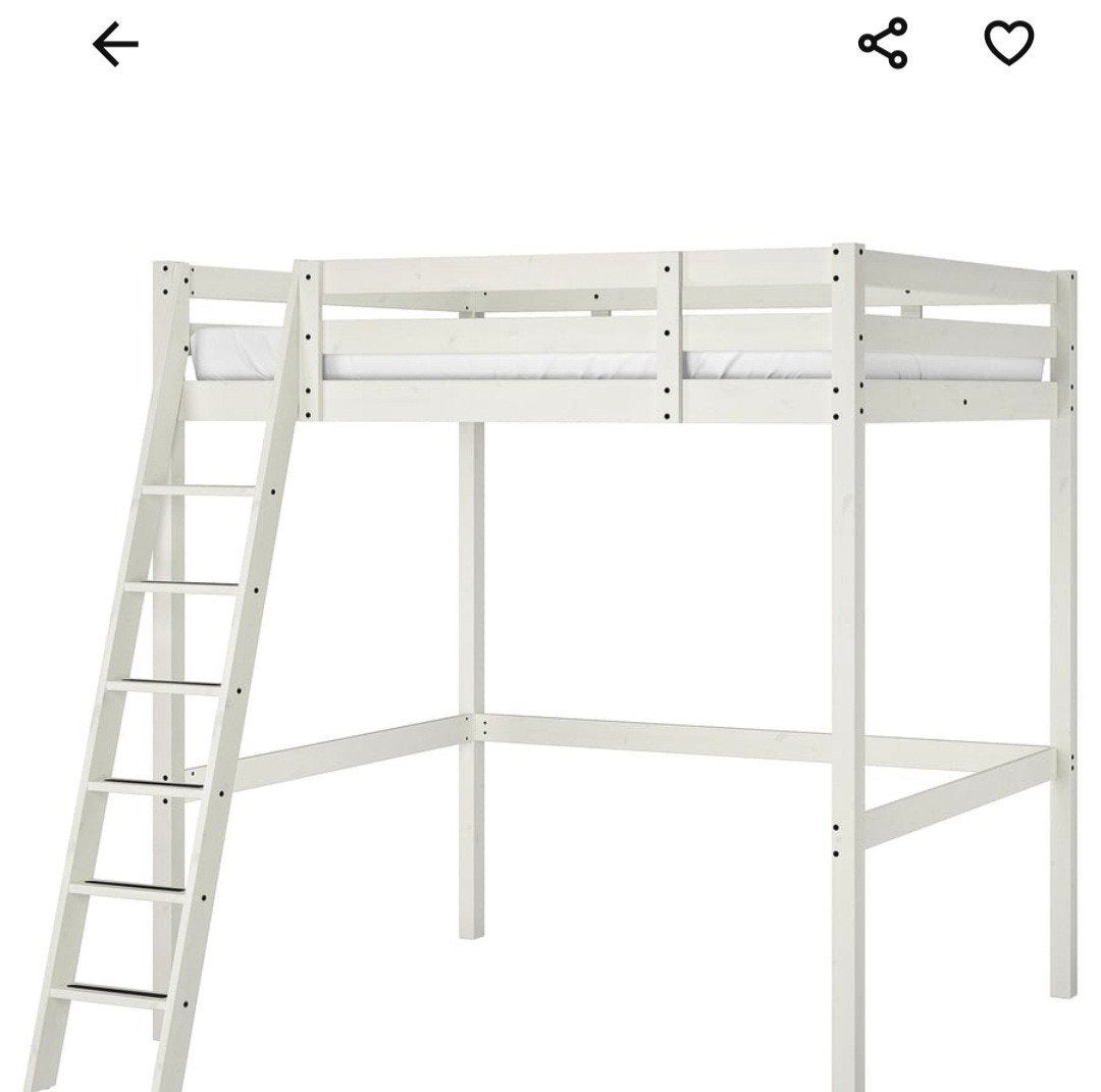IKEA Stora Hoogslaper Wit, Ophalen, Gebruikt, Hoogslaper, Tweepersoons