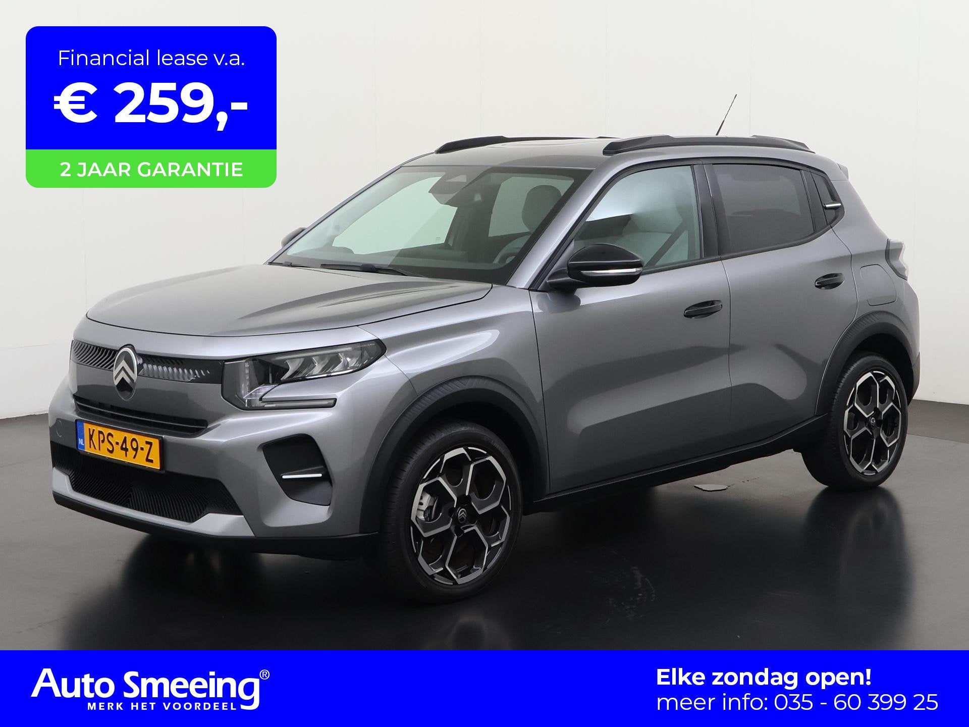 Citroen Ë-C3 Max 113pk 44 kWh | 3 Fase | SOH 100% | Carplay, Auto's, Gebruikt, Leder en Stof, 320 km, 550 kg