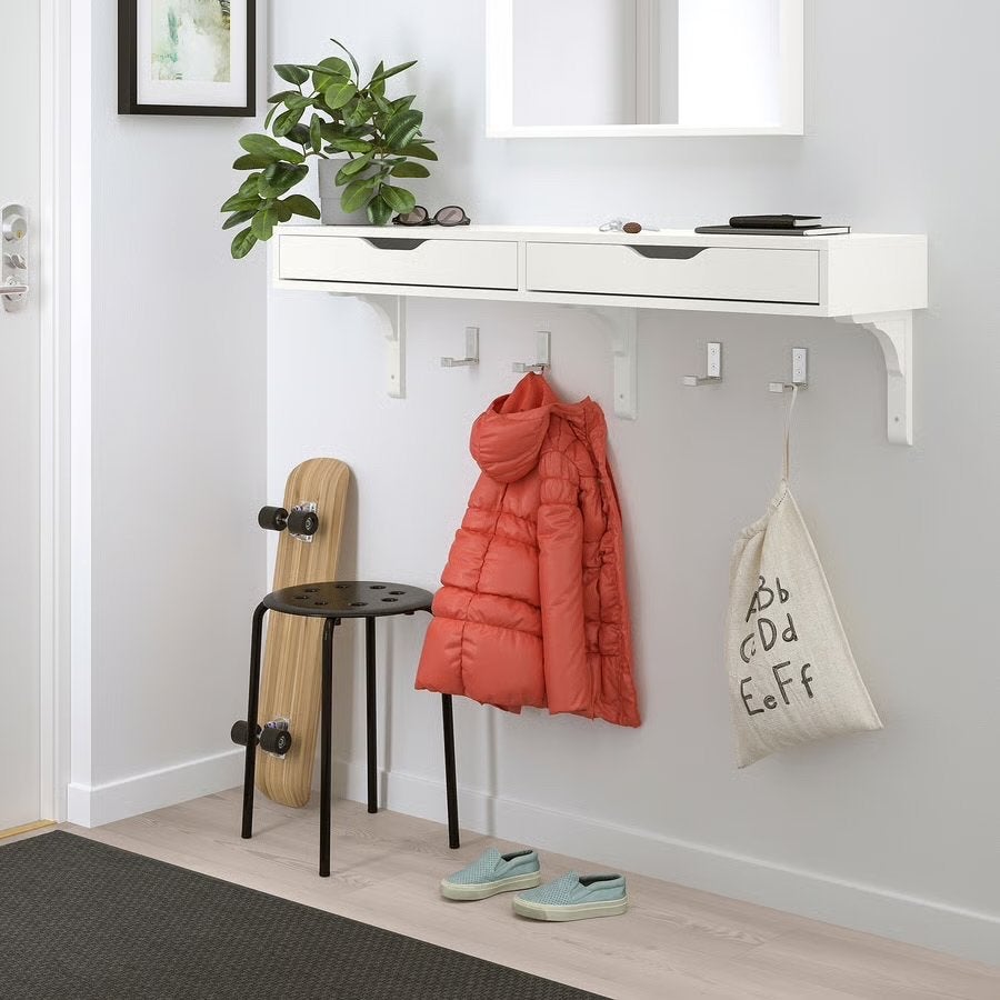 EKBY ALEX plank met lades, wit, 119x29 cm, Huis en Inrichting, Ophalen, Hout, Zo goed als nieuw, Modern