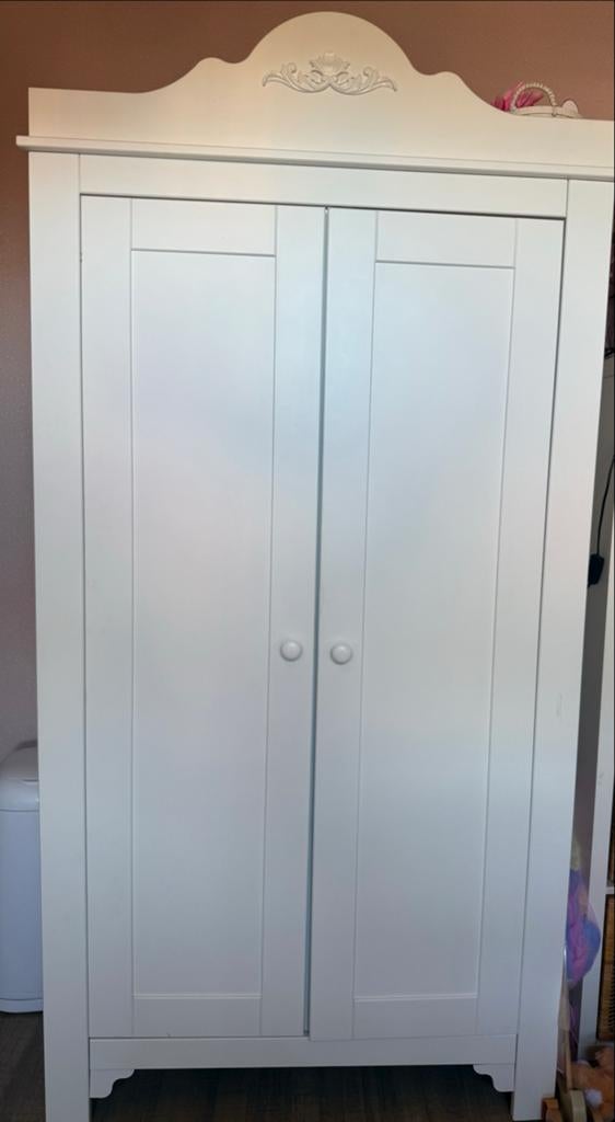Bopita kledingkast wit met sierlijke details, Kinderen en Baby's, Kinderkamer | Commodes en Kasten, Ophalen, Gebruikt, Kast, 50 tot 70 cm
