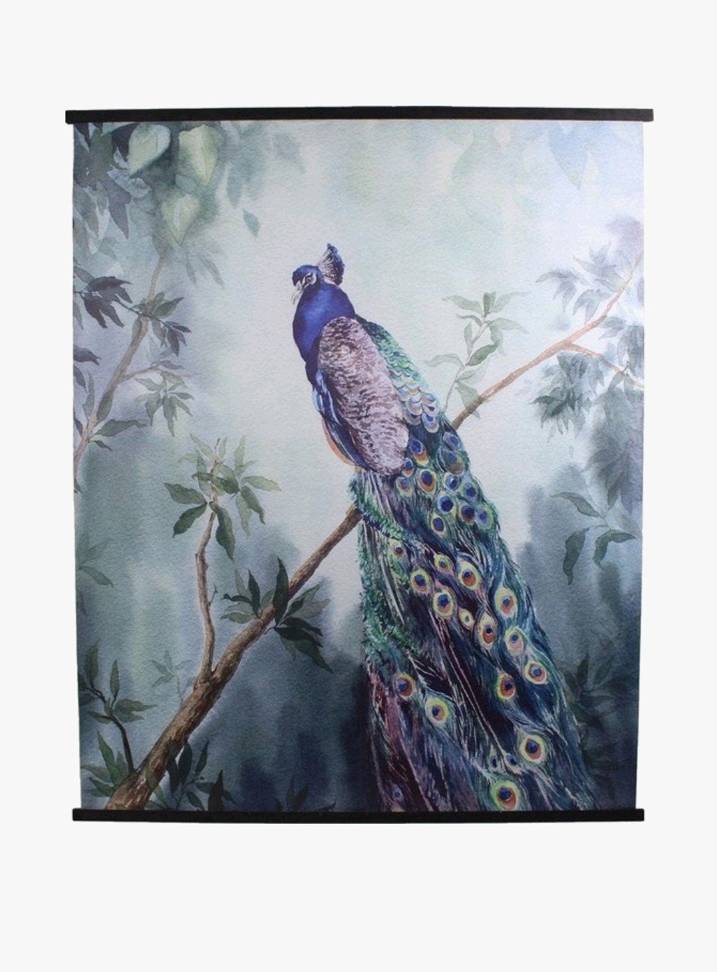 Canvas met Pauw Afbeelding - 170x120 cm - Grijs/Blauw, Ophalen, Gebruikt, 100 tot 125 cm, Overige typen