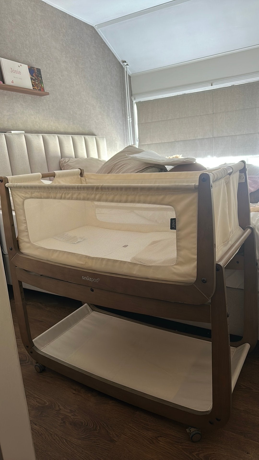 Co sleeper Snuzpod 5 Walnoot, Ophalen, Zo goed als nieuw, Wieg