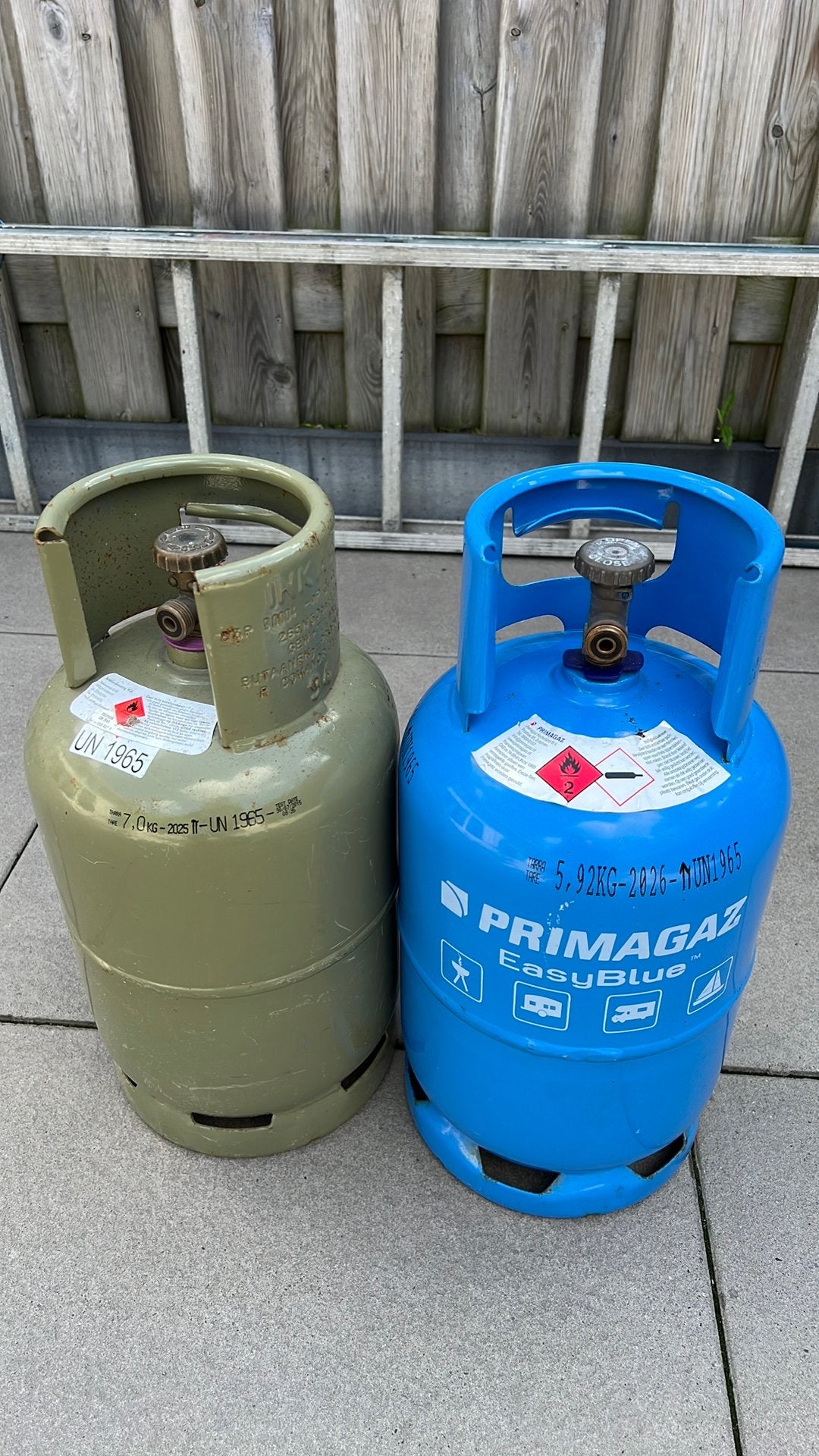 Te koop 2x gasfles, Ophalen of Verzenden, Zo goed als nieuw