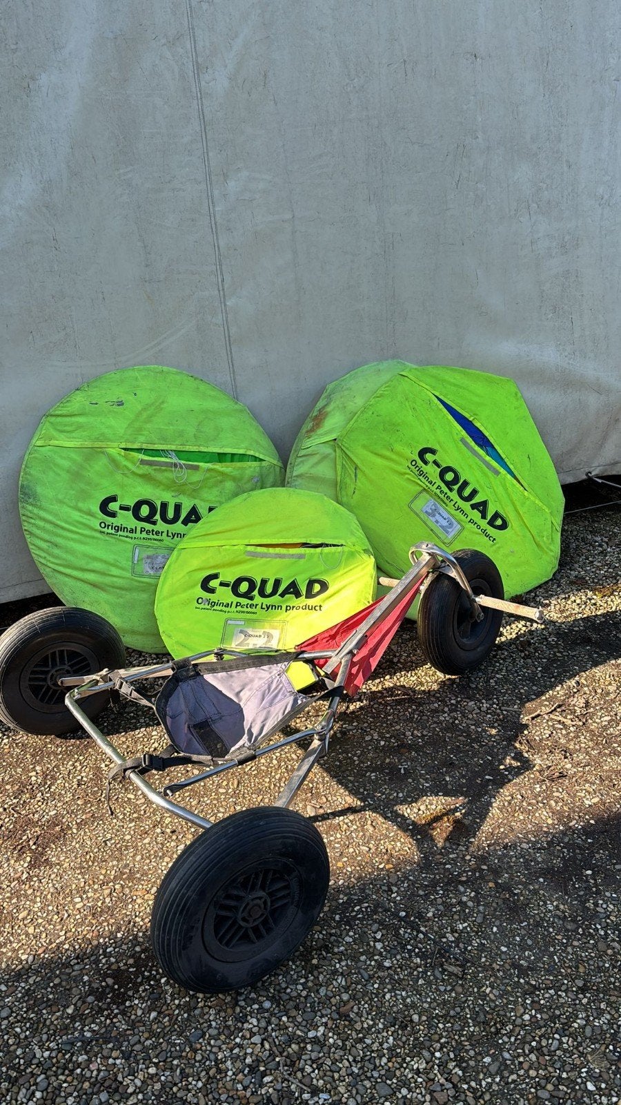 Peter Lynn C-Quad Buggy met Kites, Watersport en Boten, Ophalen of Verzenden, Gebruikt, Kitesurf-set