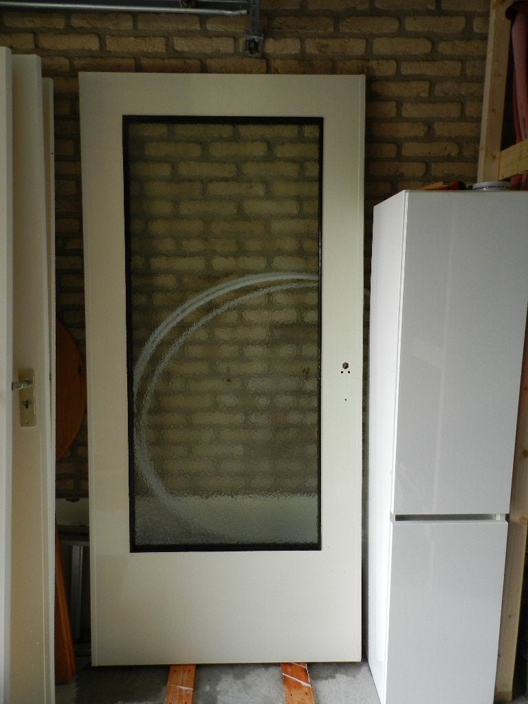 Opdek binnendeur 93 x 201,5 met glas, Ophalen, Gebruikt, 80 tot 100 cm, Binnendeur