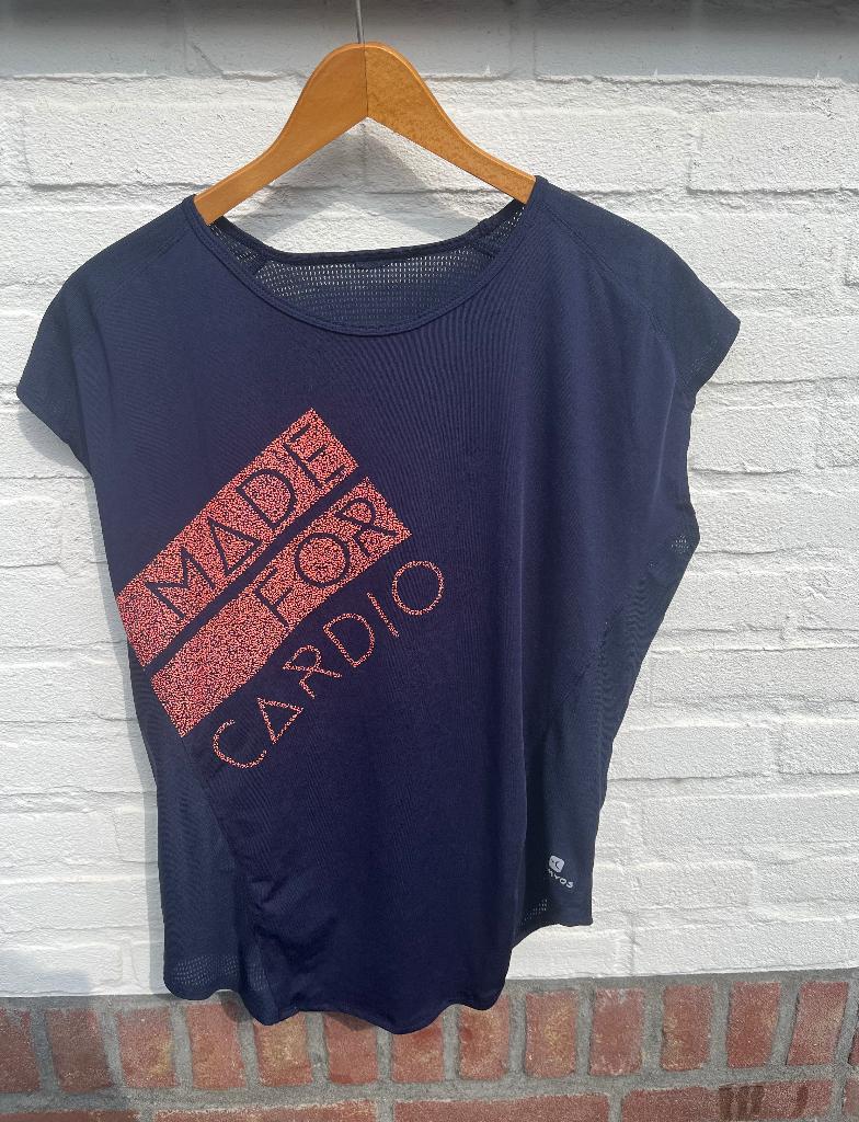 Donkerblauw Sportshirt cardio | Domyos Decathlon top maat M, Ophalen of Verzenden, Zo goed als nieuw, Blauw
