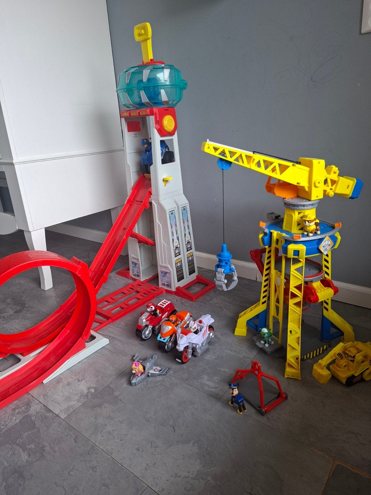 Paw Patrol Uitkijktoren, Bouwkraan & Voertuigen Set, Kinderen en Baby's, Speelgoed | Speelgoedvoertuigen, Ophalen, Zo goed als nieuw