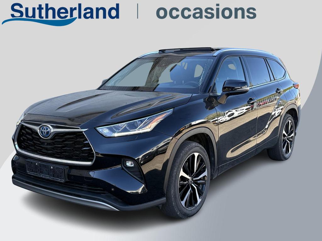 Toyota Highlander 2.5-l Hybrid Luxury | VOL! | Pano | Stoel-, Auto's, Stof, Gebruikt, 7 stoelen, Zwart