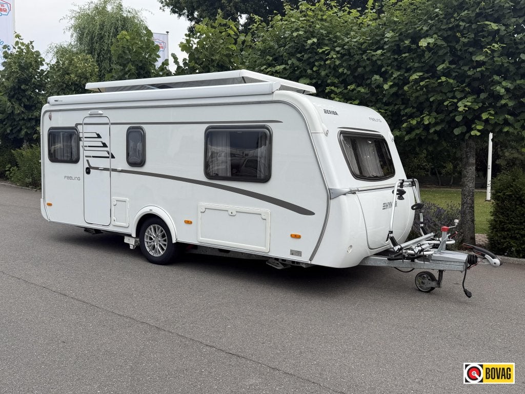 Eriba Feeling 470, Caravans en Kamperen, Caravans, Dwarsbed, Standaardzit, Bedrijf, 4 tot 5 meter