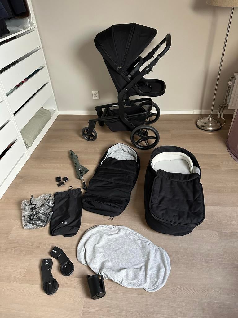 Joolz Day 5 all black met accessoires, Zo goed als nieuw, Combiwagen, Met autostoeltje, Ophalen