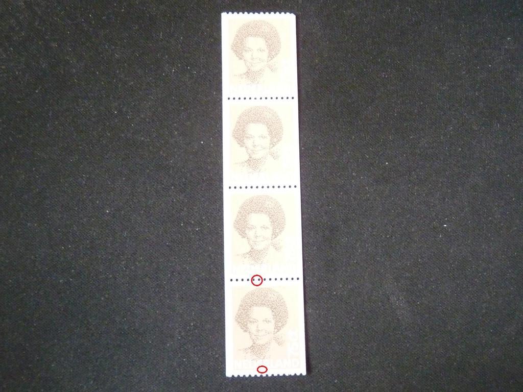 plaatfout 1488 A, postfris strookje van 4., Verzenden, Na 1940, Postfris
