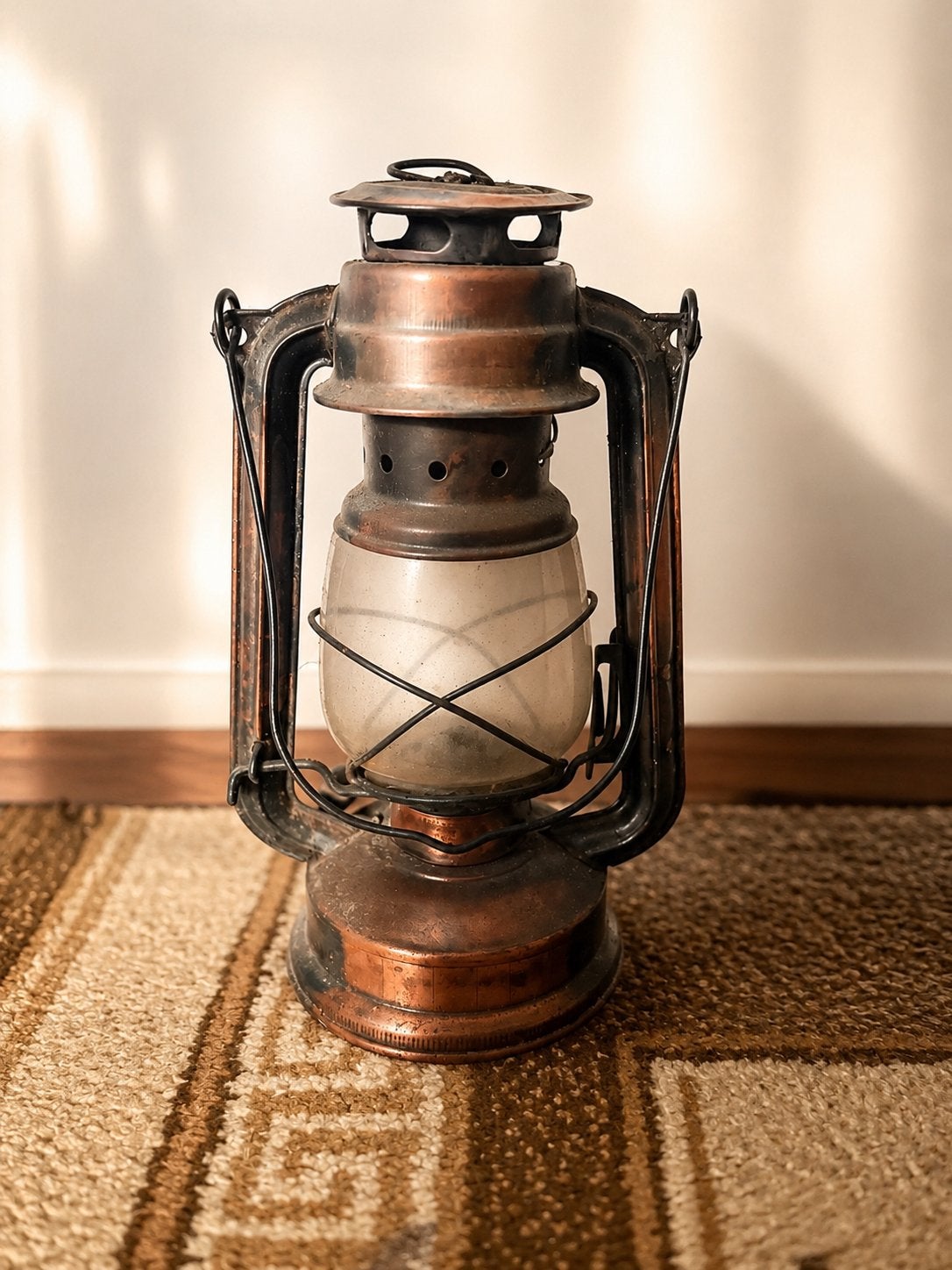 Vintage Koperen Stormlantaarn - Decoratieve Olielamp, Antiek en Kunst, Ophalen