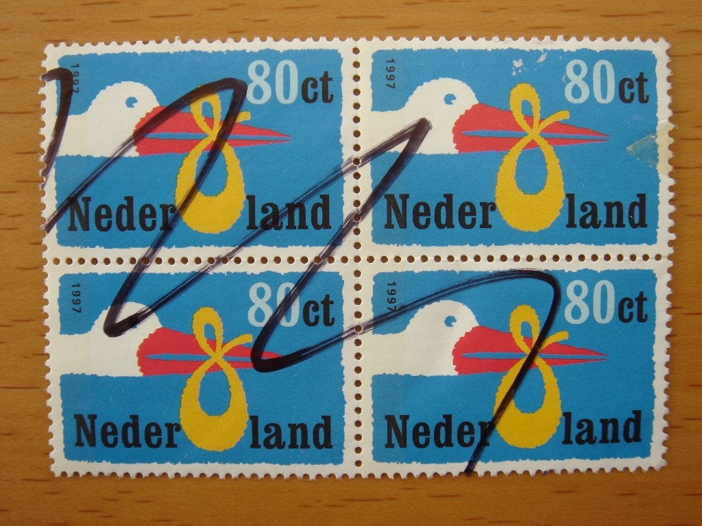 Geboorte 4x aan elkaar NVPH 1735     , Ophalen of Verzenden, Na 1940