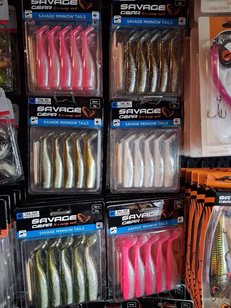 Savage Minnow Tails (8cm/10cm) Savage Gear...Zeebaars!, Watersport en Boten, Tinstraat, Savage Gear, Overige typen, Nieuw