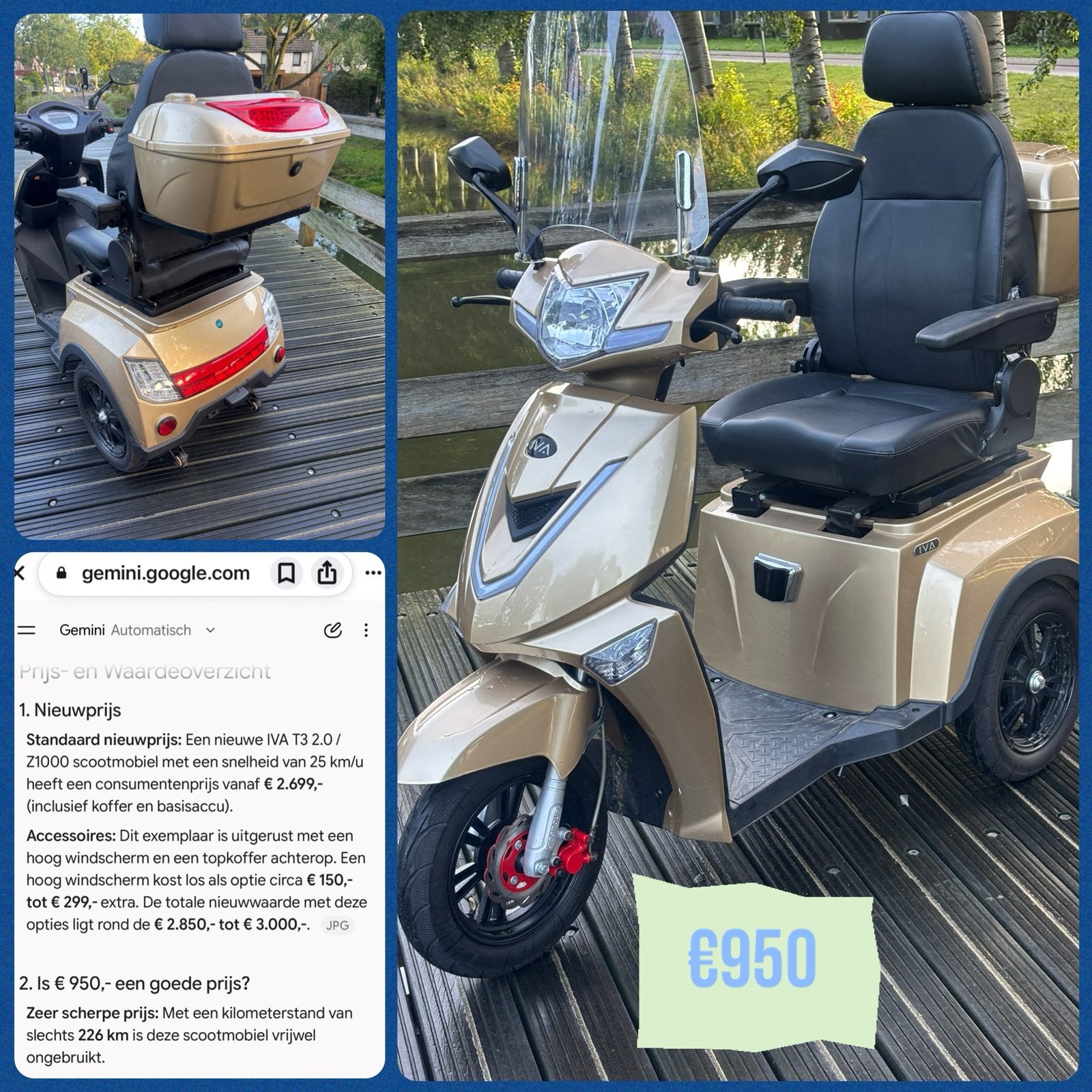 Scootmobiel Iva complete nieuwstaat 226 km gereden ., Overige merken, Meer info ☎️0️⃣6️⃣➖2️⃣0️⃣9️⃣0️⃣1️⃣0️⃣4️⃣0️⃣, Ophalen of Verzenden