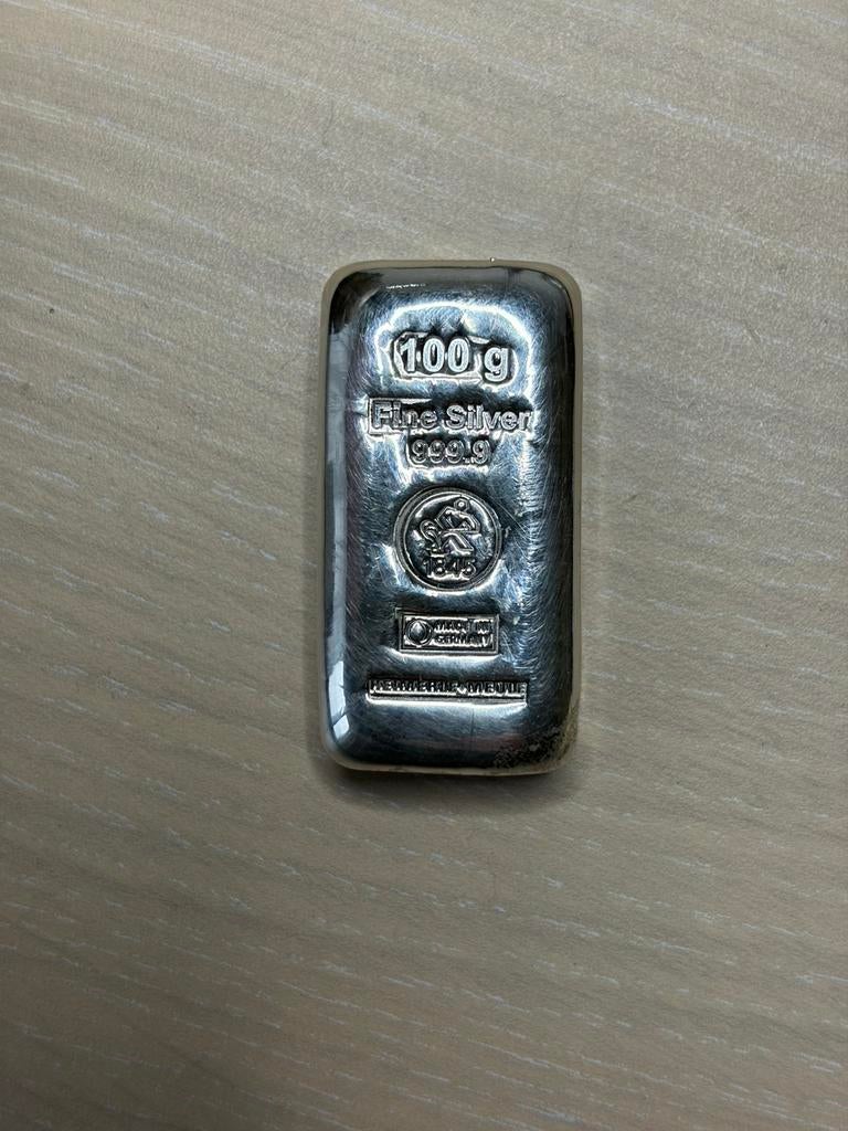 100 gram zilver Heimerle + Meule, Ophalen of Verzenden, Zilver