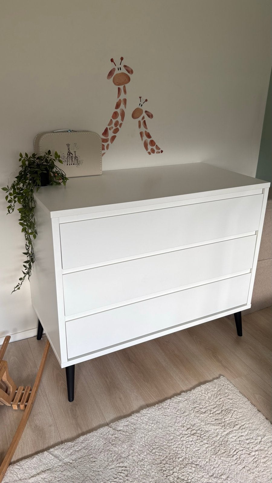 Witte commode kast met 3 lades, Ophalen, 50 tot 70 cm, Zo goed als nieuw, 75 tot 100 cm