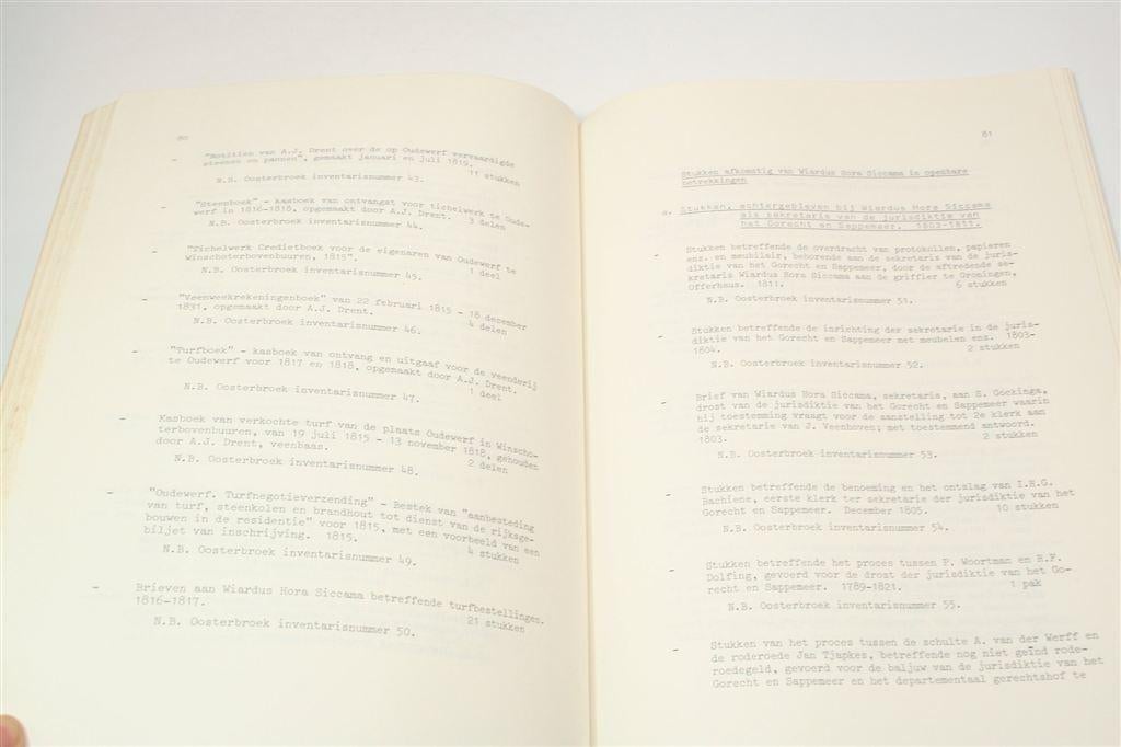 Familiearchief Siccama — Inventaris Groningen 1964, Ophalen of Verzenden, Gelezen